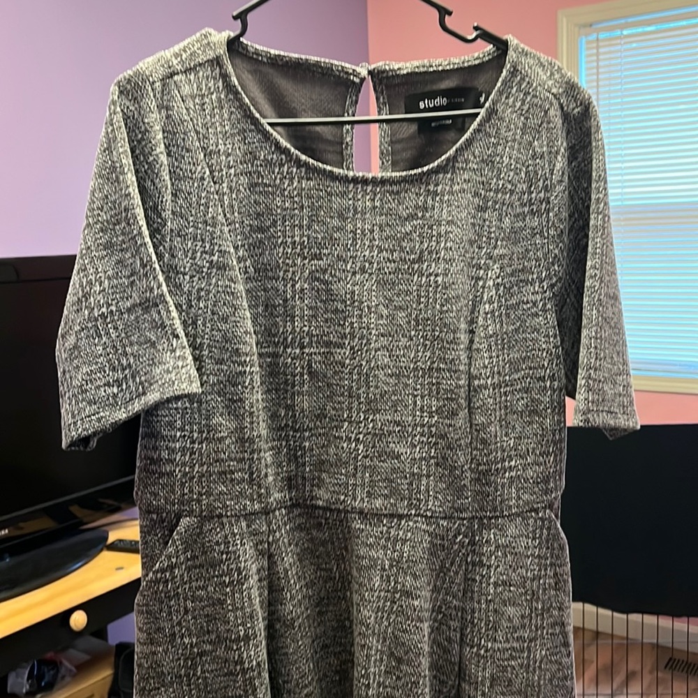 MINI STUDIO DOUBLE KNIT SKATER DRESS